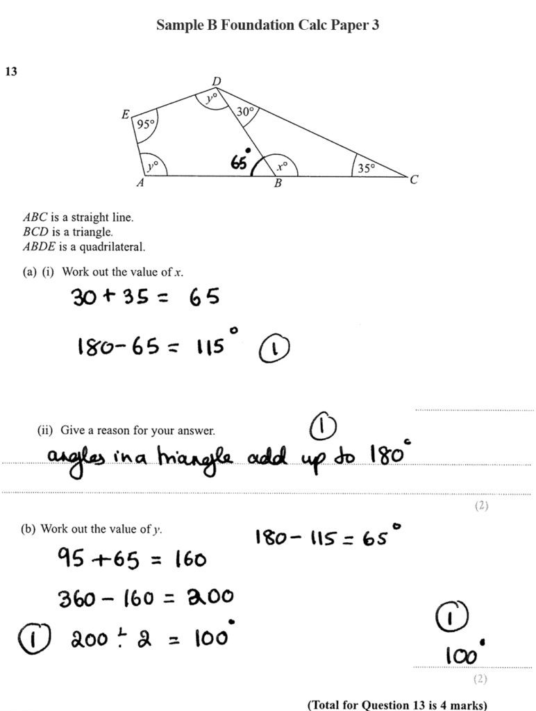 GCSE Angles example question answer